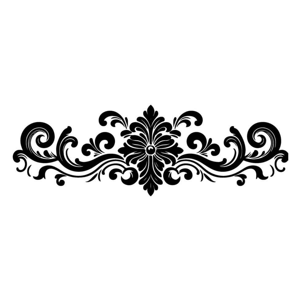 ai generato mano disegnato nero linea Vintage ▾ lavorato calligrafico vortici, distintivi. angoli decorativo ornato fiorisce elementi confine telaio vettore