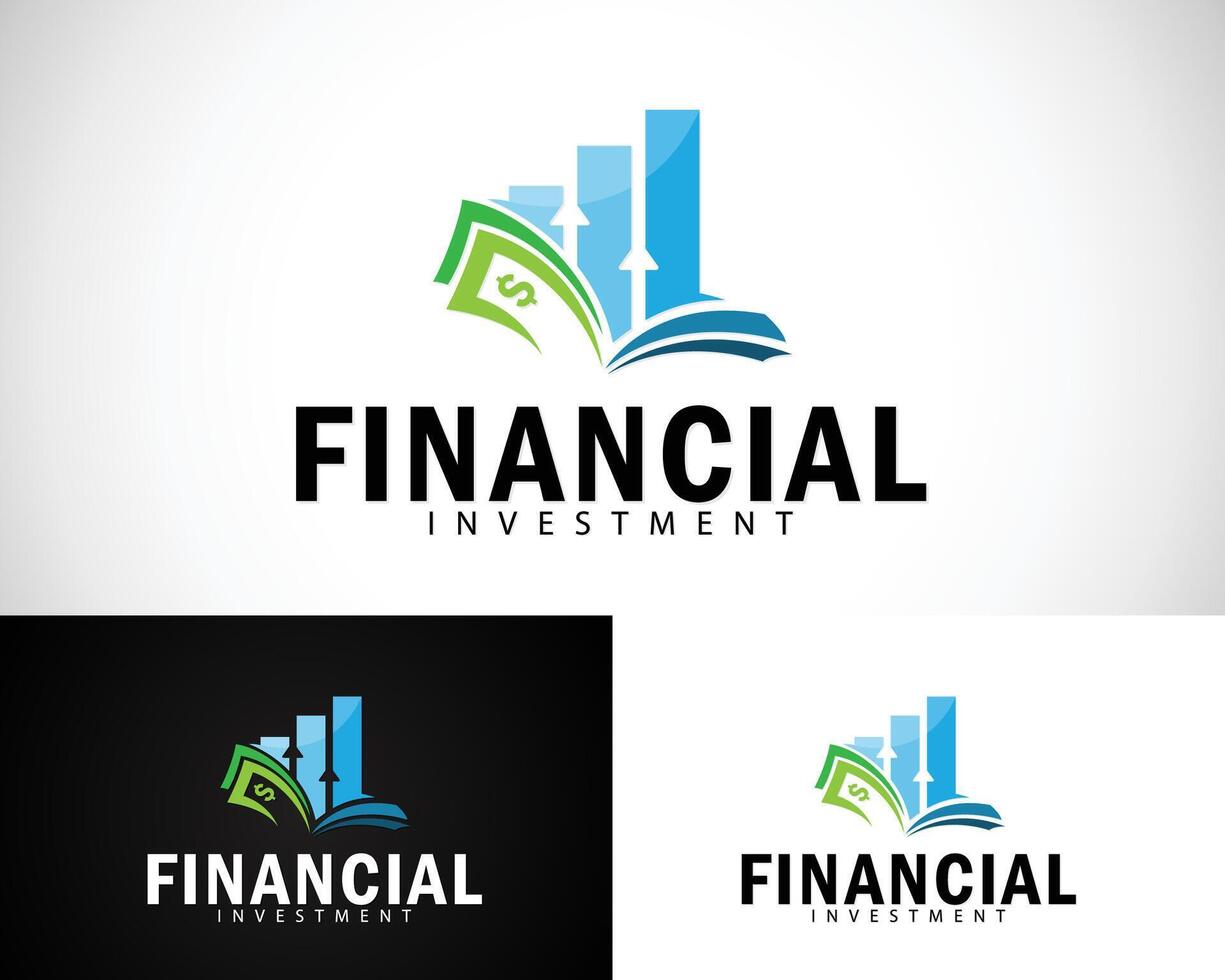 finanza logo design concetto formazione scolastica mondo libro i soldi attività commerciale design concetto emblema vettore