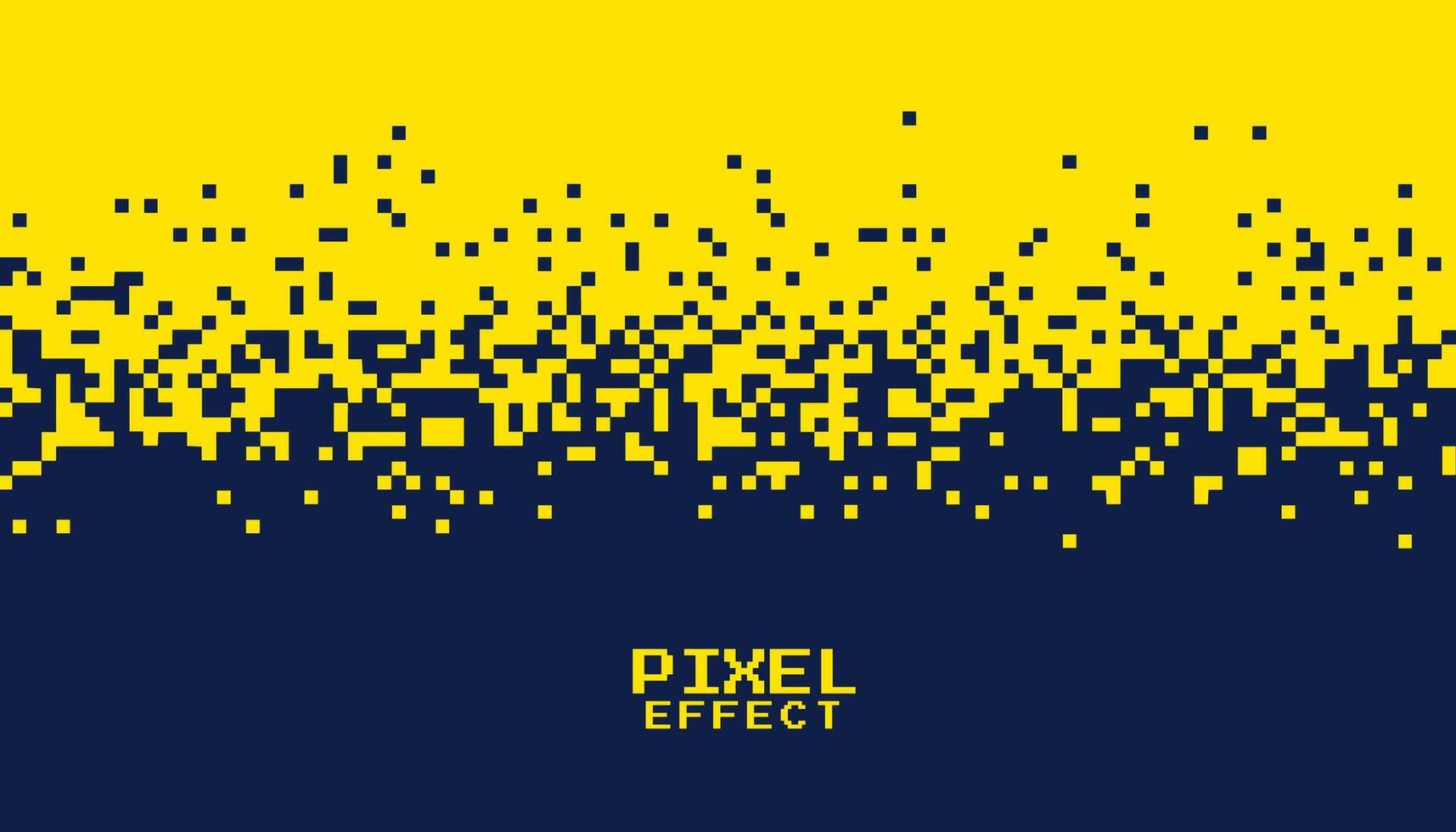 giallo e blu tratteggiata modello astratto bandiera con pixel effetto vettore