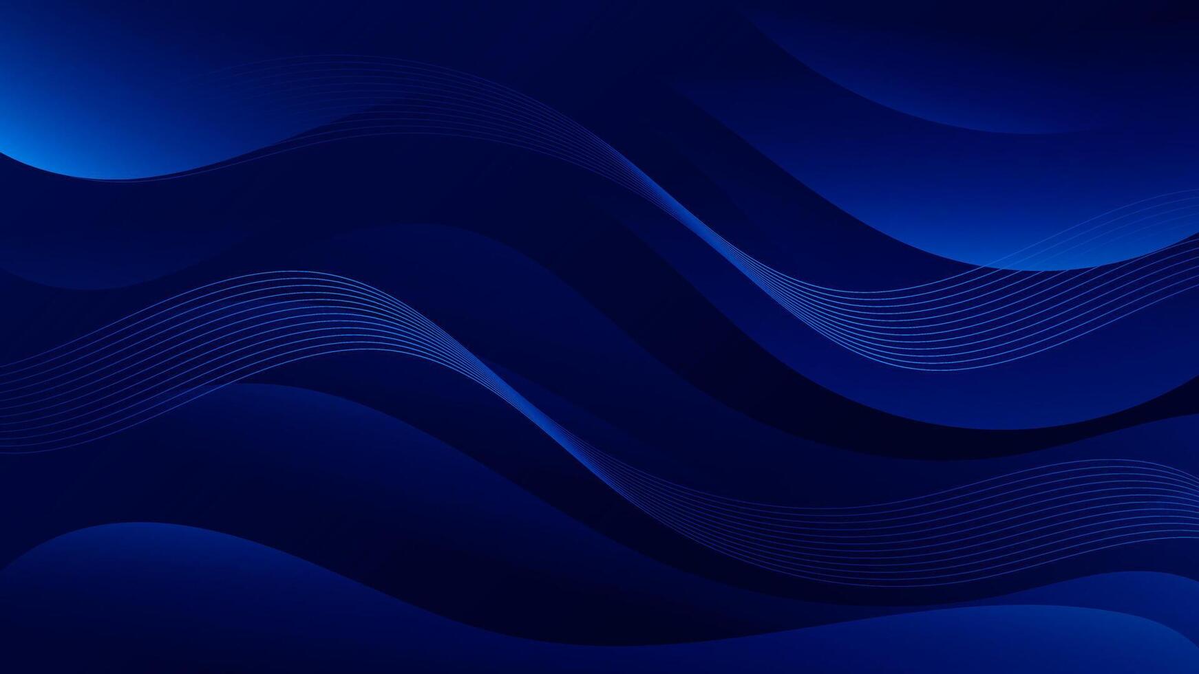 astratto buio blu sfondo con ondulato forme. fluente e formosa forme. Questo risorsa è adatto per sito web sfondi, volantini, manifesti, e digitale arte progetti. vettore
