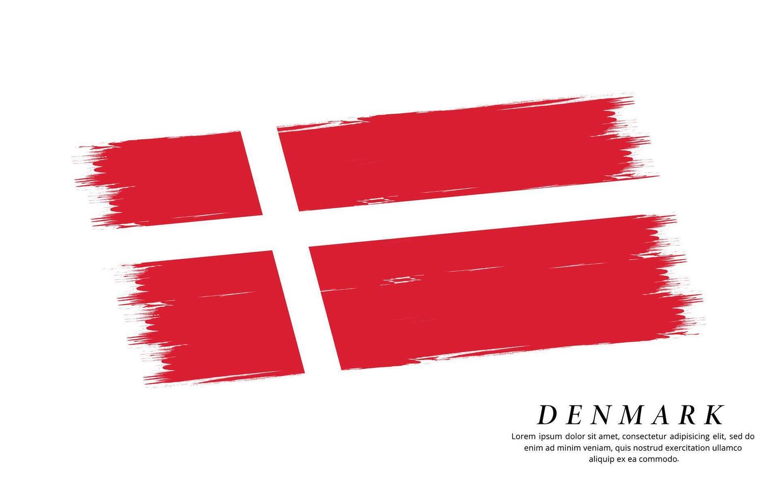 Danimarca bandiera spazzola vettore sfondo. grunge stile nazione bandiera di Danimarca spazzola ictus isolato su bianca sfondo