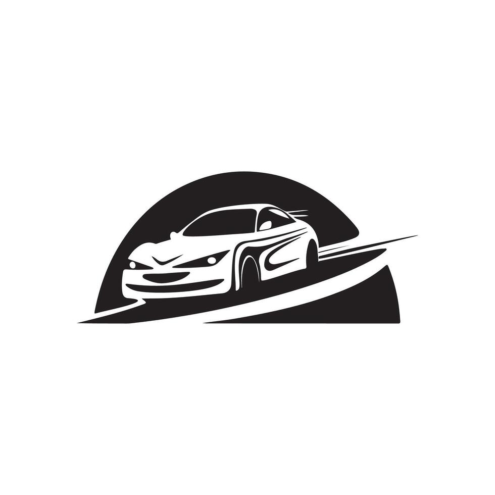 da corsa auto silhouette, arte, logo vettore