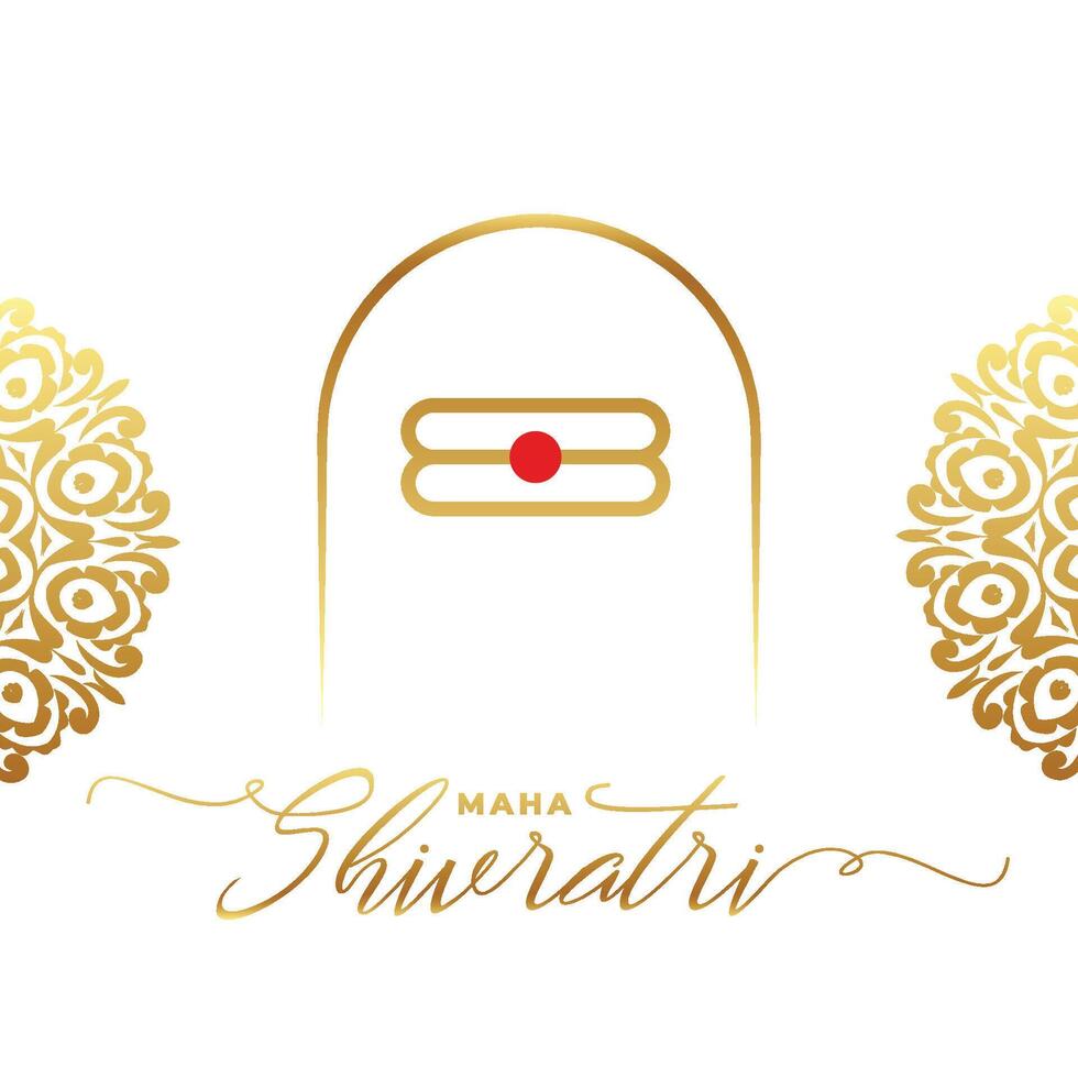 elegante maha shivratri auguri carta con d'oro shiv lingam vettore