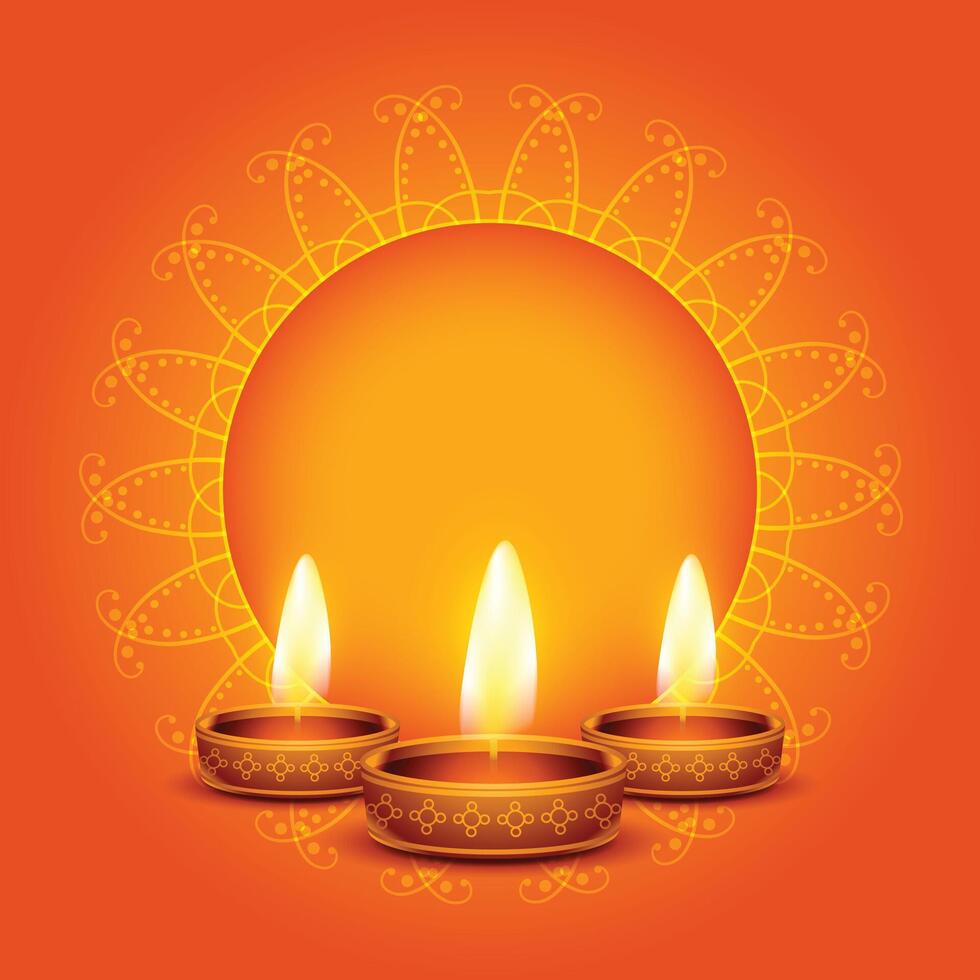 tradizionale contento Diwali realistico arancia carta sfondo vettore