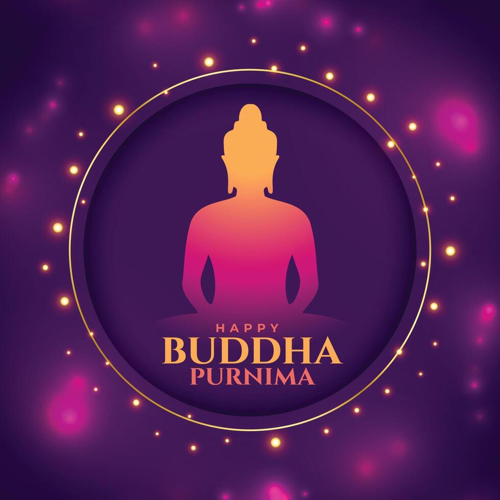 contento Budda purnima brillante sfondo per spirituale pace vettore