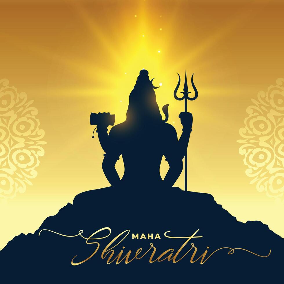 signore shiva maha shivratri brillante sfondo con leggero effetto vettore