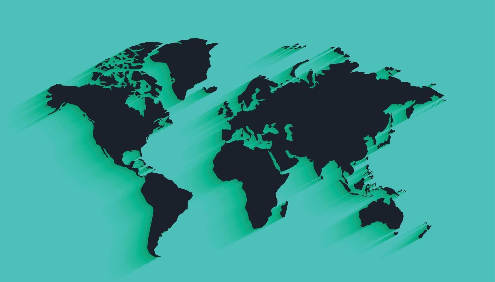 pulito globale carta geografica silhouette su piatto sfondo vettore