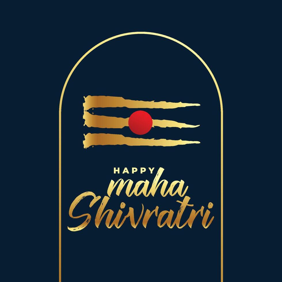 linea stile d'oro tremante sfondo per maha shivratri Festival vettore