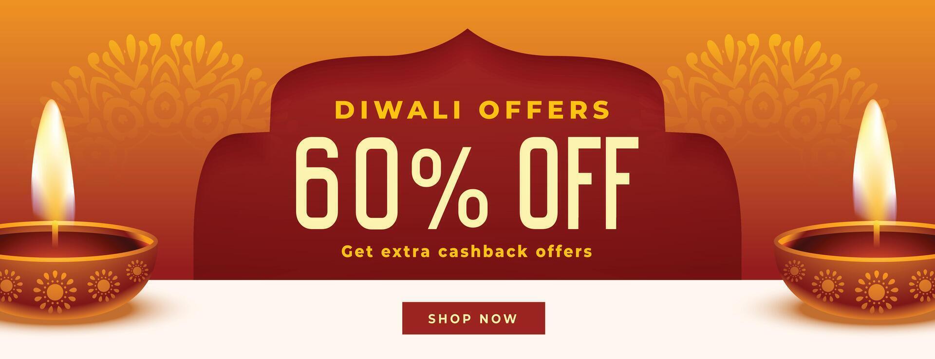 Diwali offerte e vendita ragnatela bandiera modello vettore