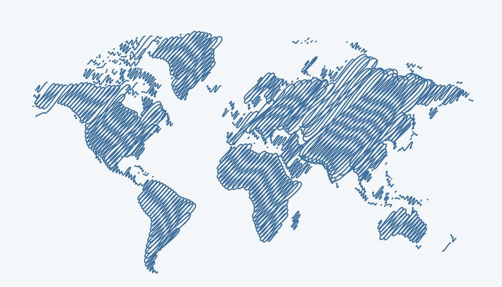 astratto mondo carta geografica nel lineare modello vettore design