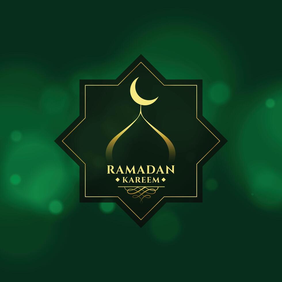 Ramadan kareem verde carta Festival sfondo vettore