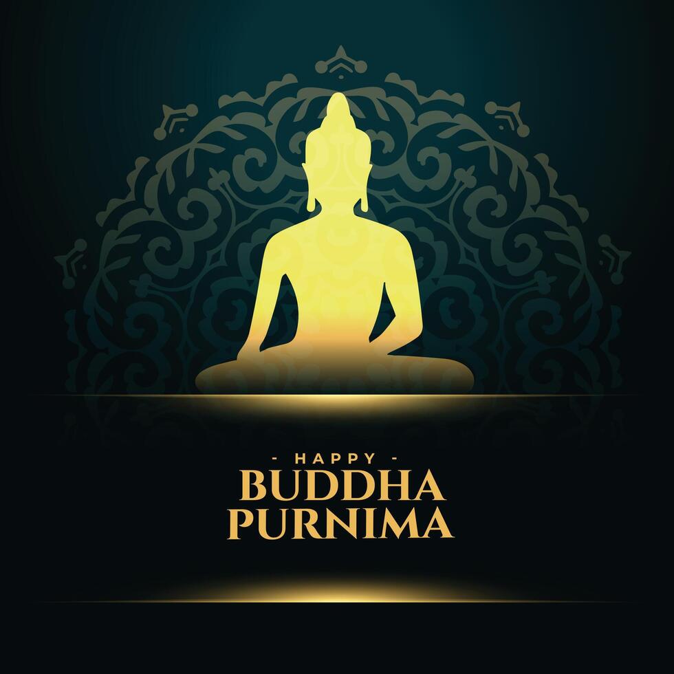 elegante contento Budda purnima sfondo con brillante leggero effetto vettore