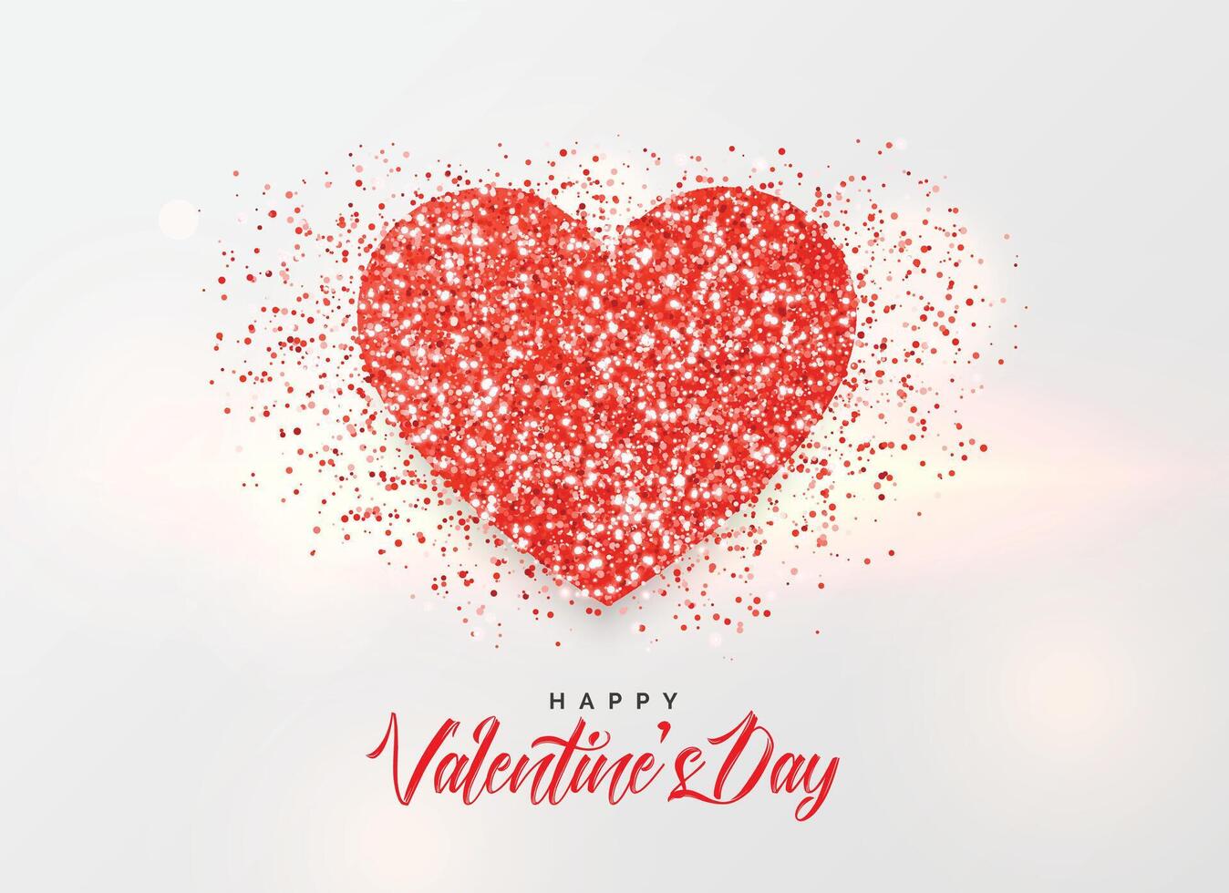 San Valentino giorno sfondo con luccichio cuore design vettore