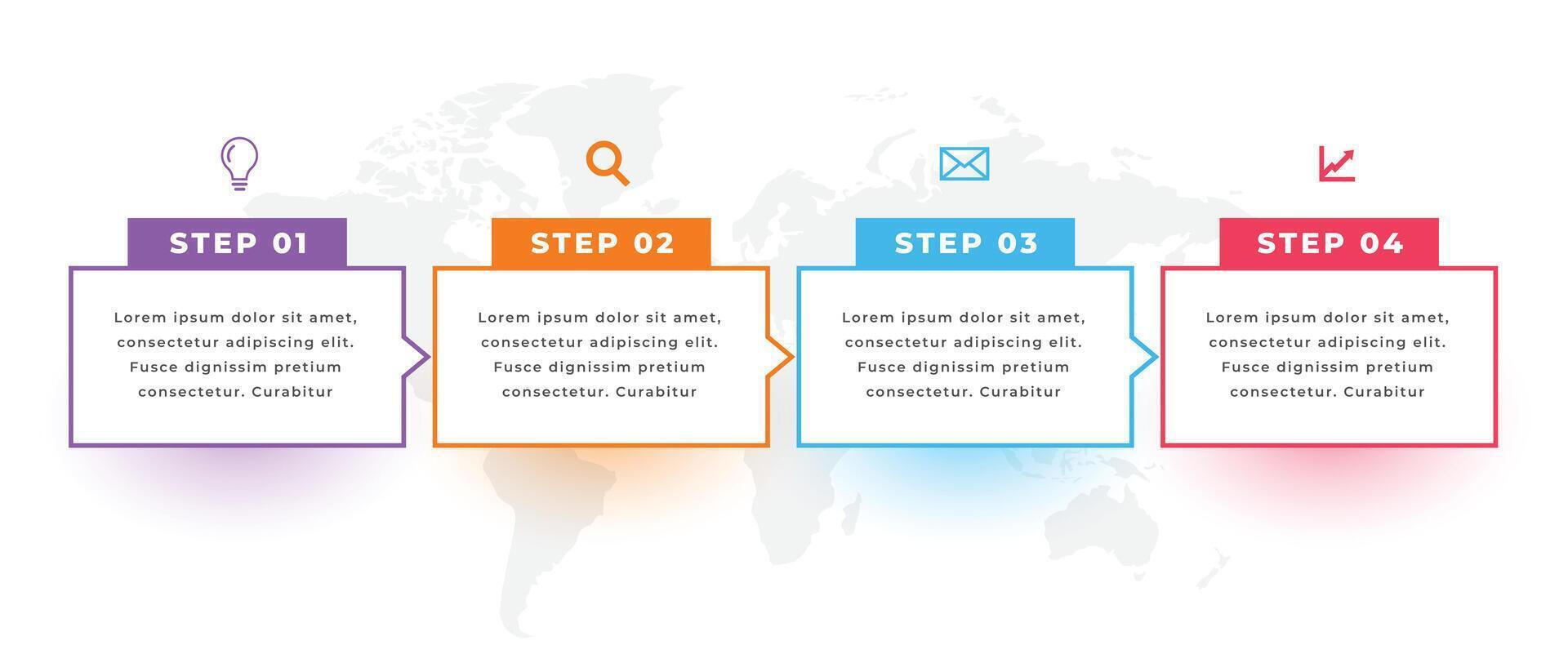 direzionale Infografica modello con quattro passaggi vettore