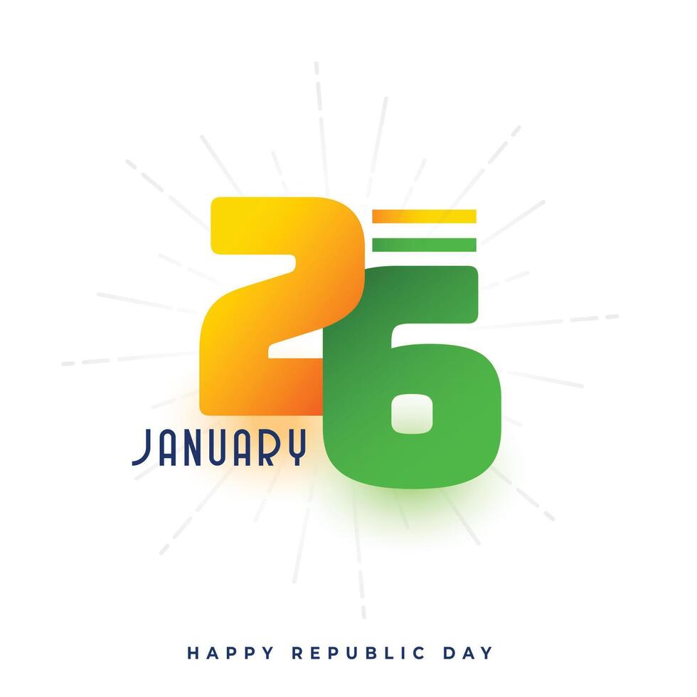 26th gennaio indiano repubblica giorno celebrazione sfondo vettore