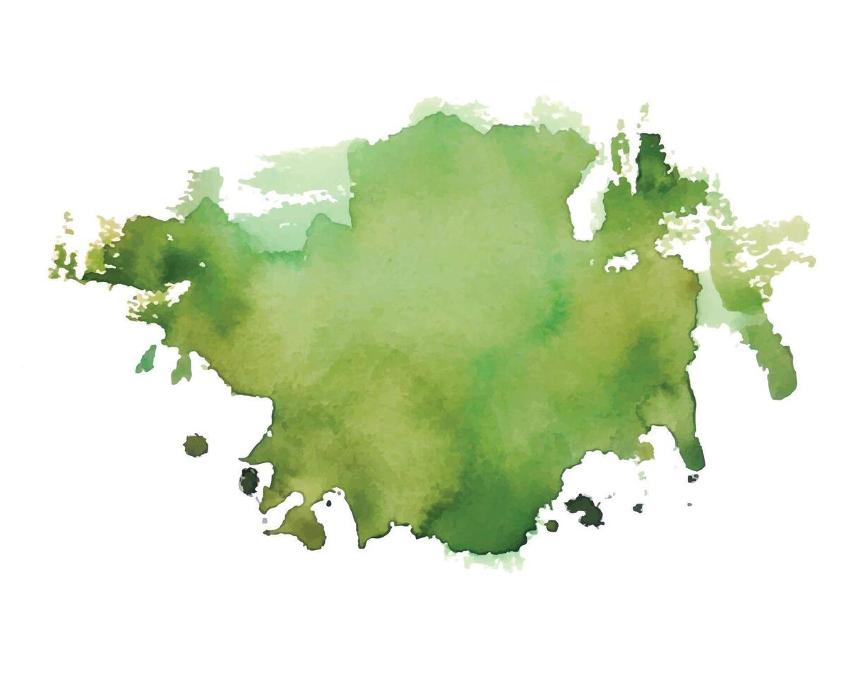 mano dipinto oliva verde acquerello inchiostro macchia sfondo vettore