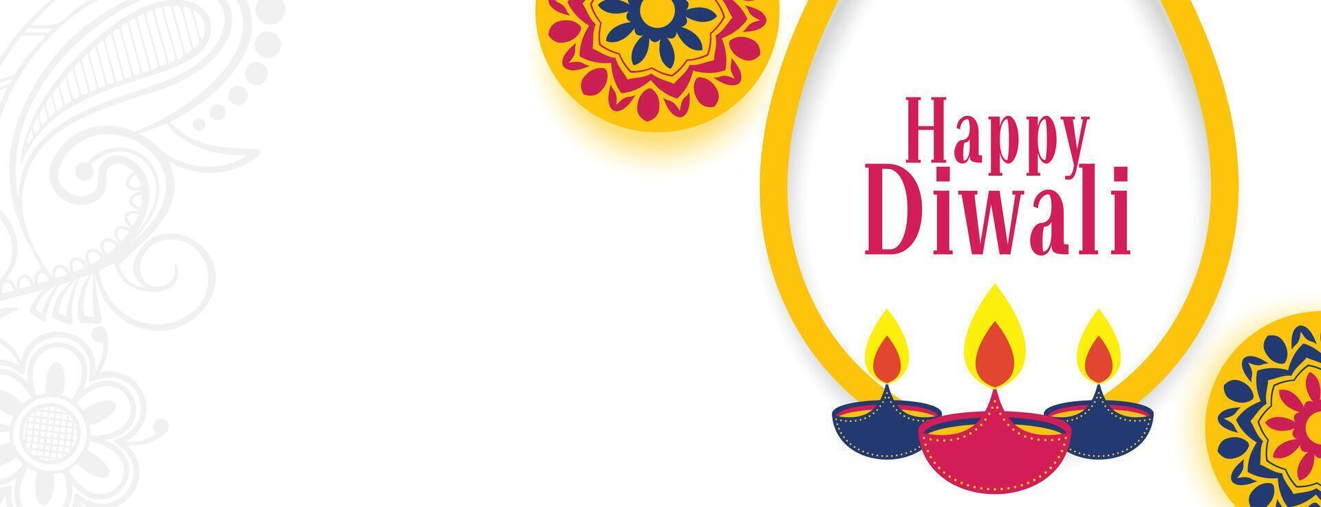 indiano stile contento Diwali ragnatela intestazione bandiera vettore