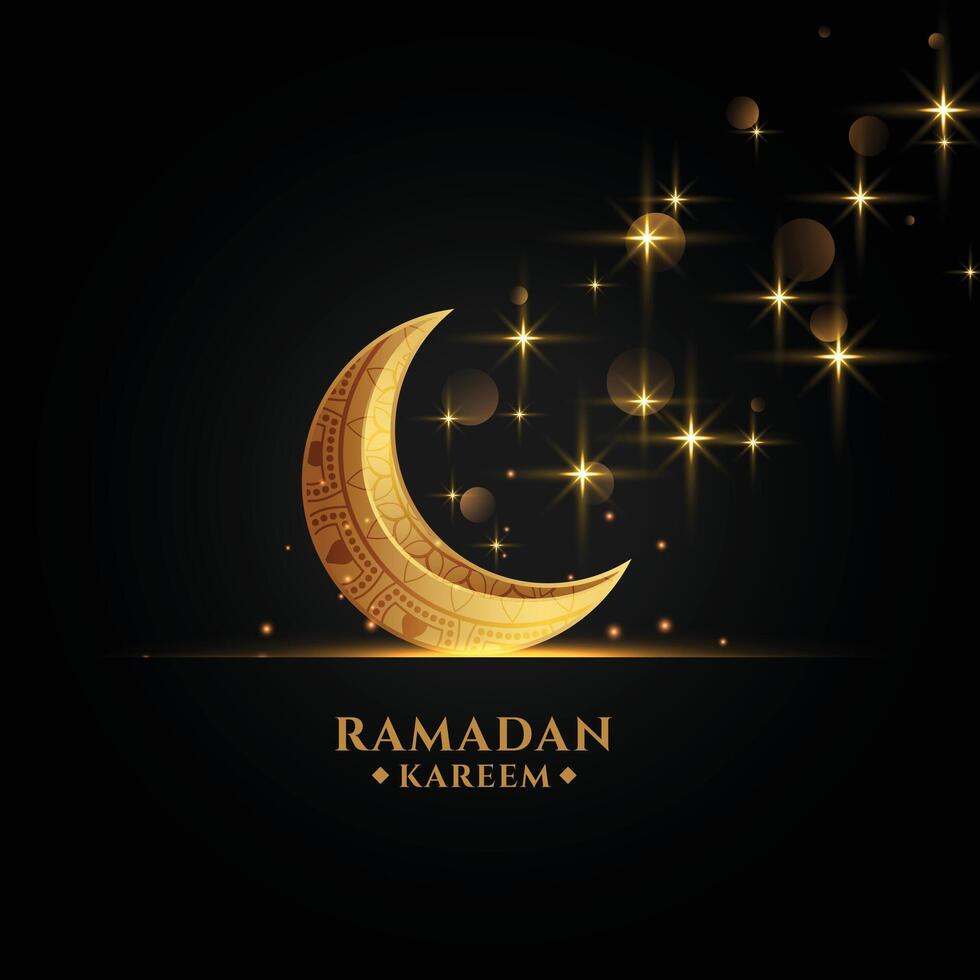 bellissimo d'oro eid Luna Ramadan kareem sfondo vettore