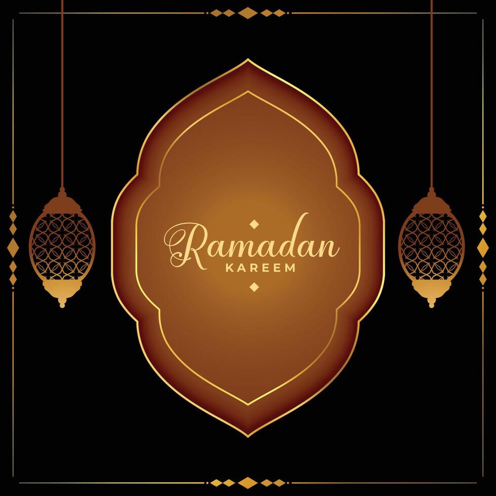 Ramadan kareem illustrazione nel d'oro stile design vettore