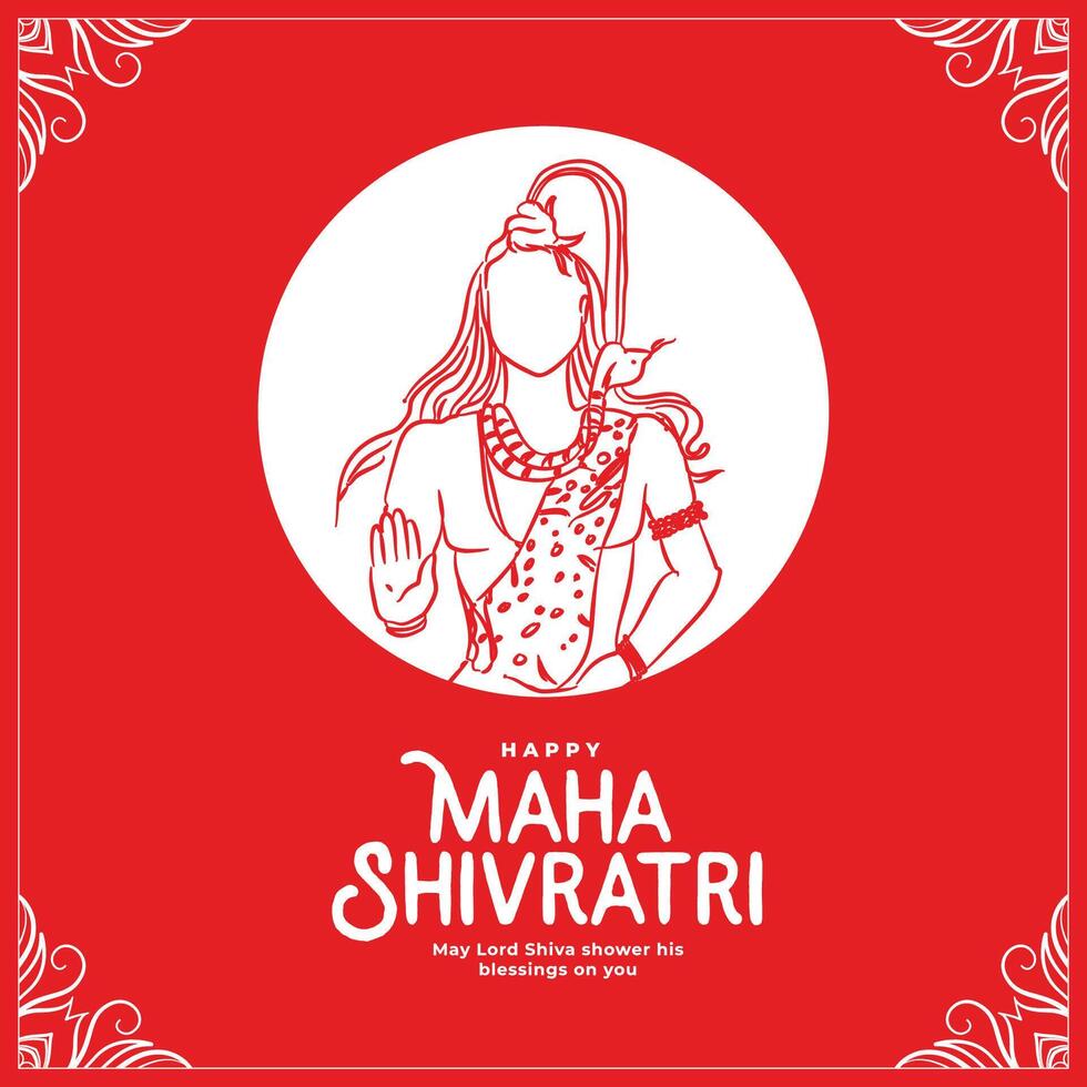 contento signore shiva maha shivratri saluto carta design vettore