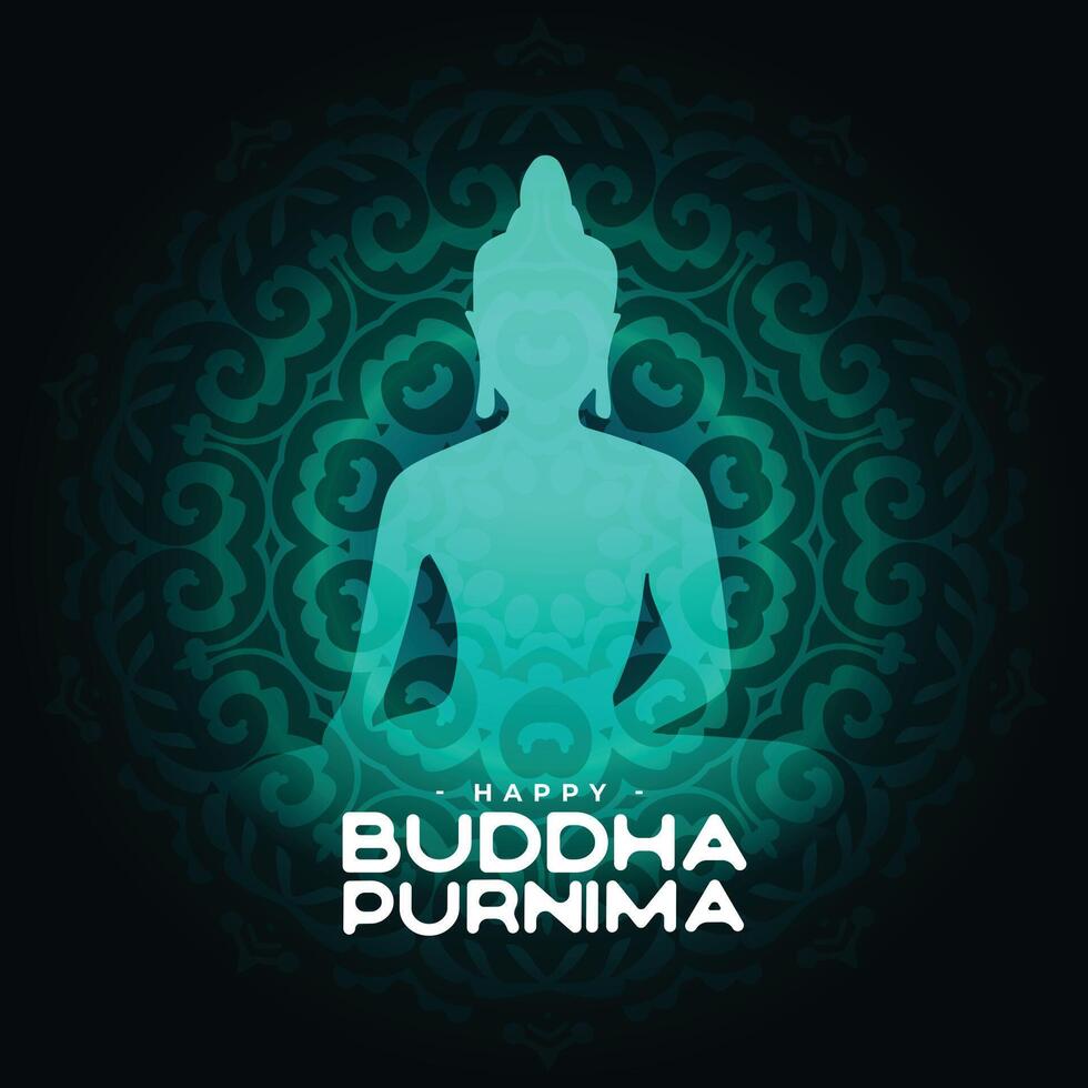 contento Budda purnima religioso sfondo per meditazione vettore