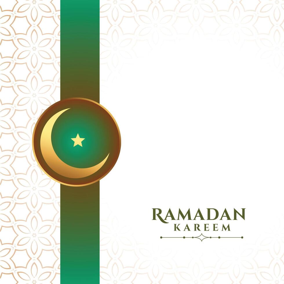 Ramadan kareem celebrazione carta con Luna e stella vettore