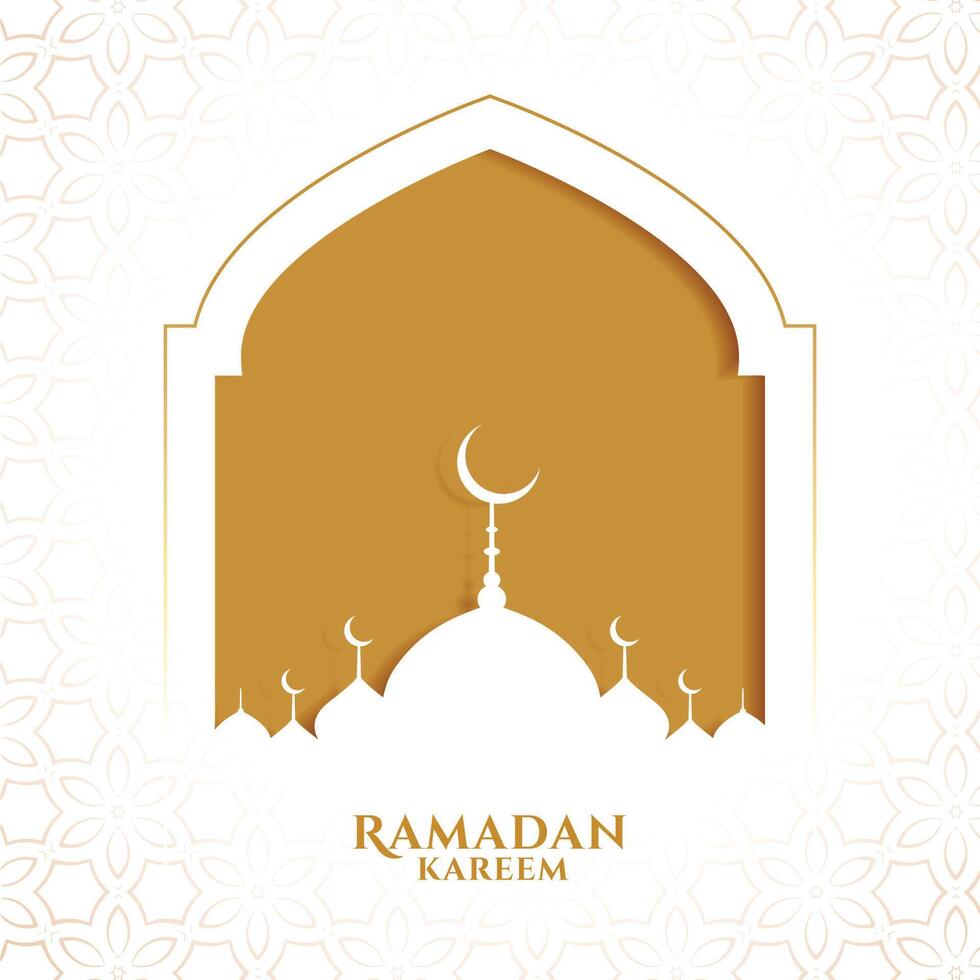 ramadan kareem saluto islamico in stile carta vettore