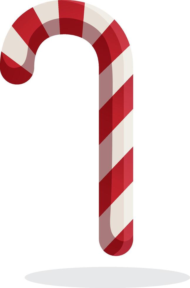 dolce canna Natale con arco e foglie, dolce canne Natale con decorazione, canna Natale con arco nastro sospeso vettore