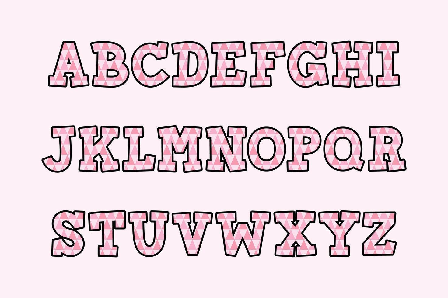 versatile collezione di rosa zig alfabeto lettere per vario usi vettore