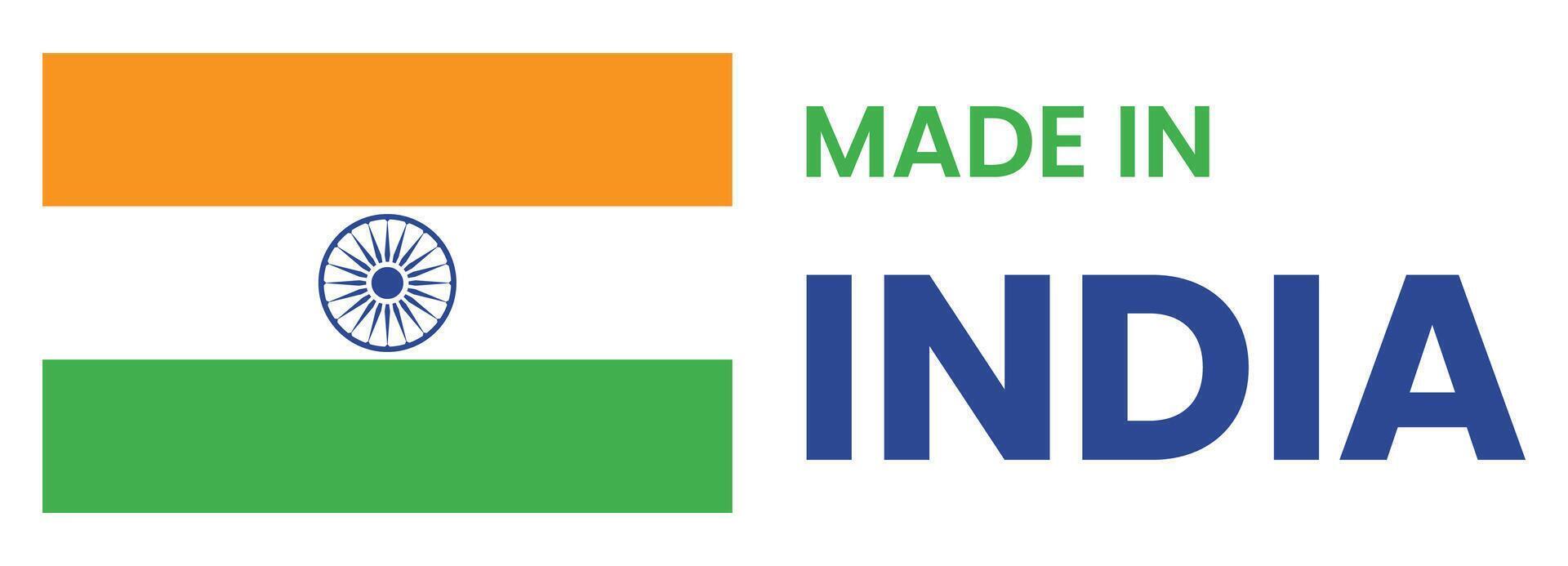 fatto nel India bandiera - tricolore design vettore