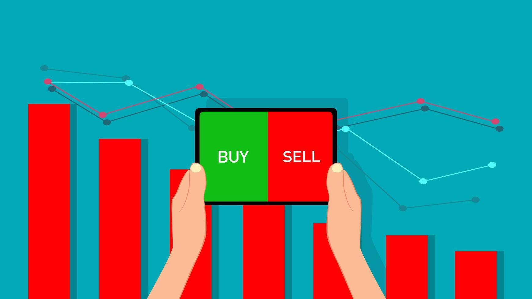 acquistare e vendere al di sopra di il azione mercato grafico vettore