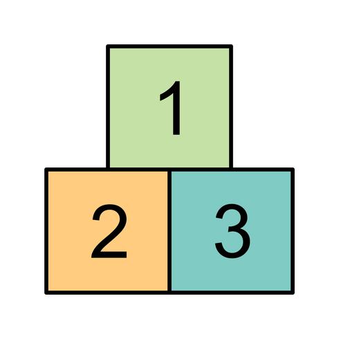 Icona di vettore di 123 cubi