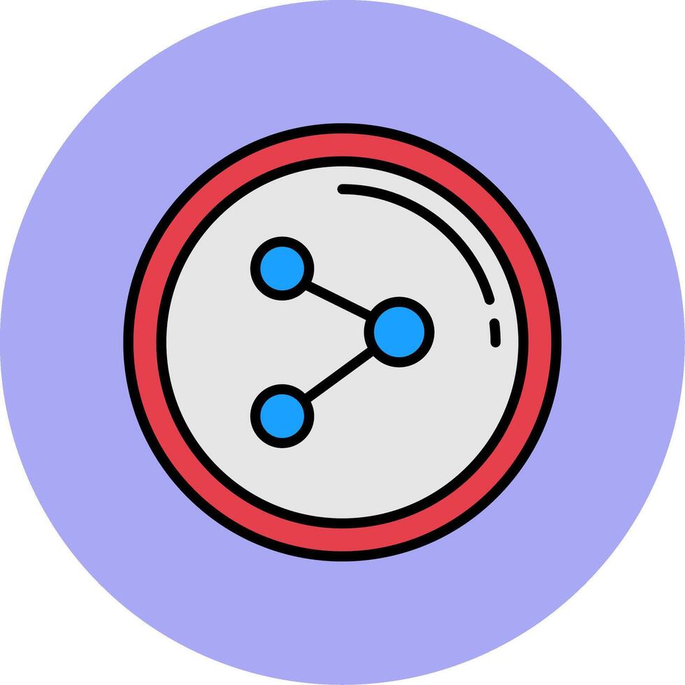 Condividere linea pieno multicolore cerchio icona vettore
