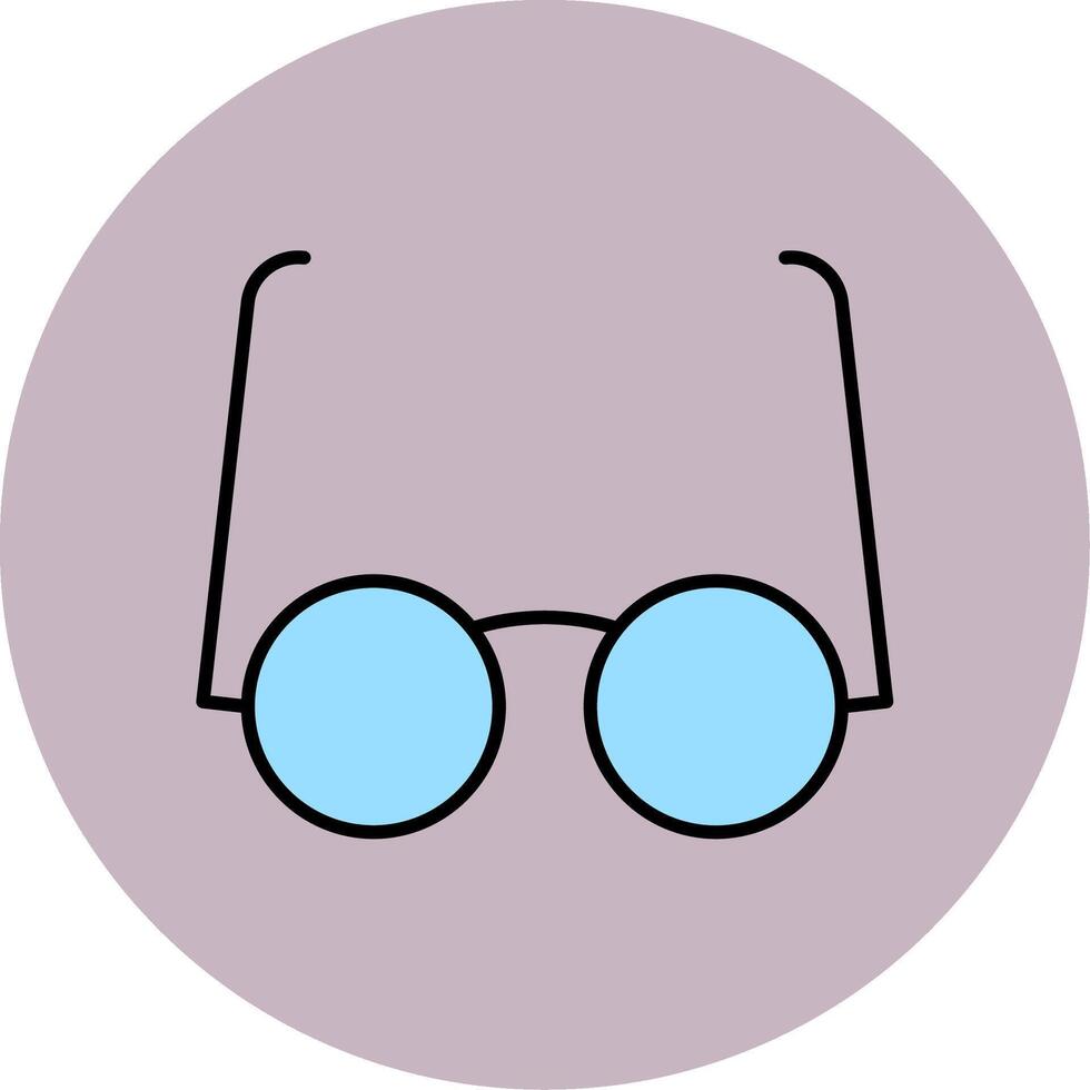 occhiali linea pieno multicolore cerchio icona vettore