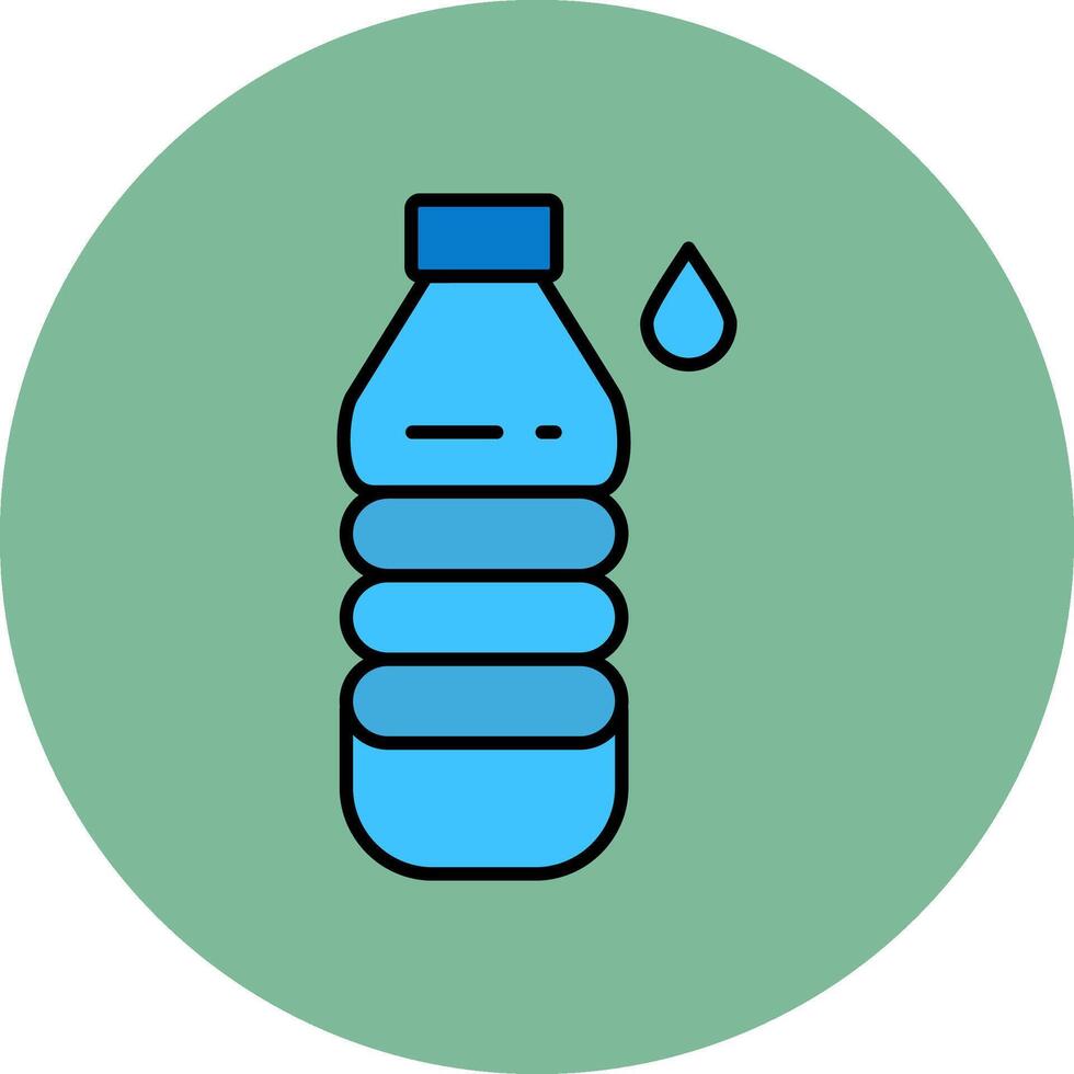 acqua bottiglia linea pieno multicolore cerchio icona vettore