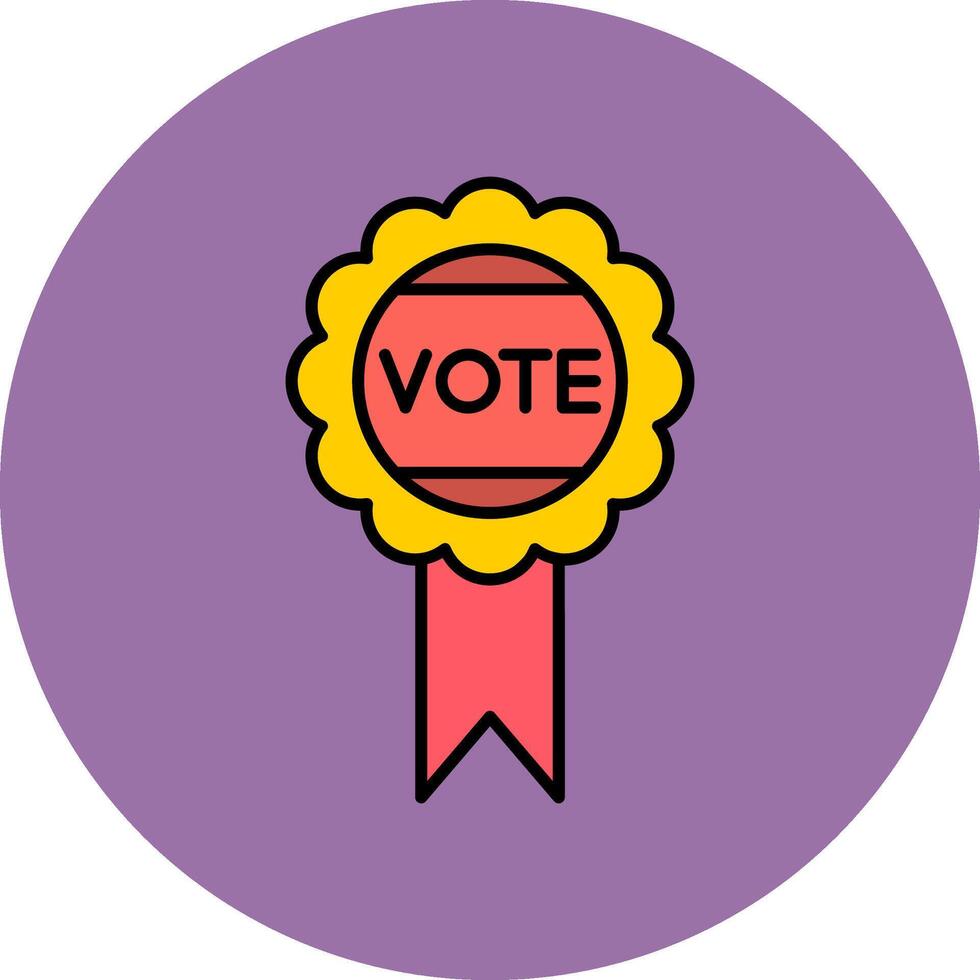 votazione distintivo linea pieno multicolore cerchio icona vettore