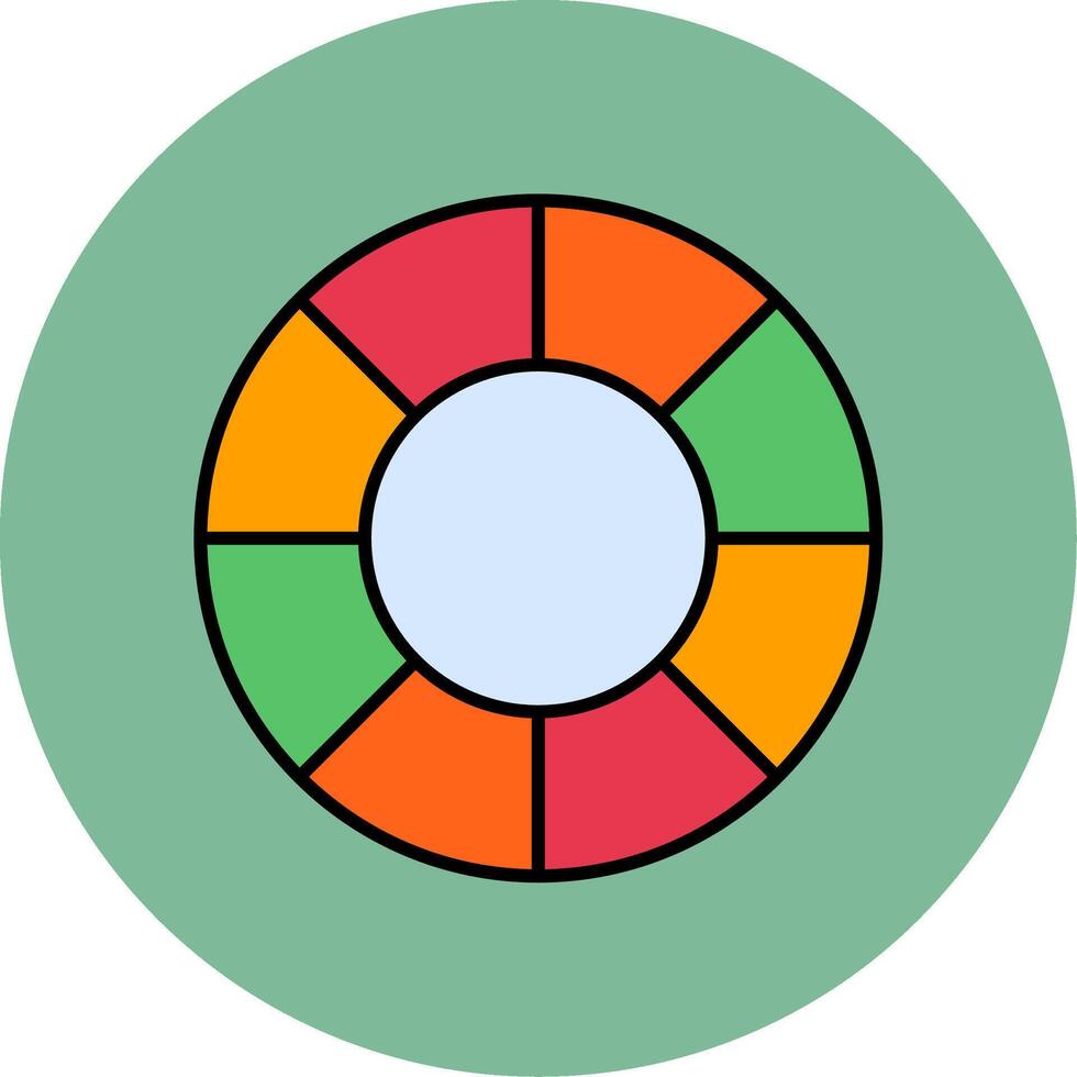 colore ruota linea pieno multicolore cerchio icona vettore