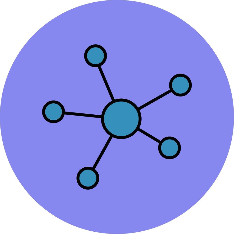 connessione linea pieno multicolore cerchio icona vettore