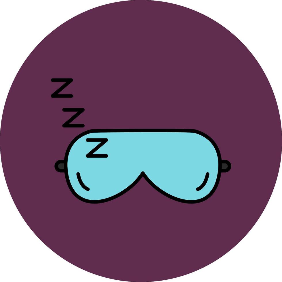 addormentato maschera linea pieno multicolore cerchio icona vettore