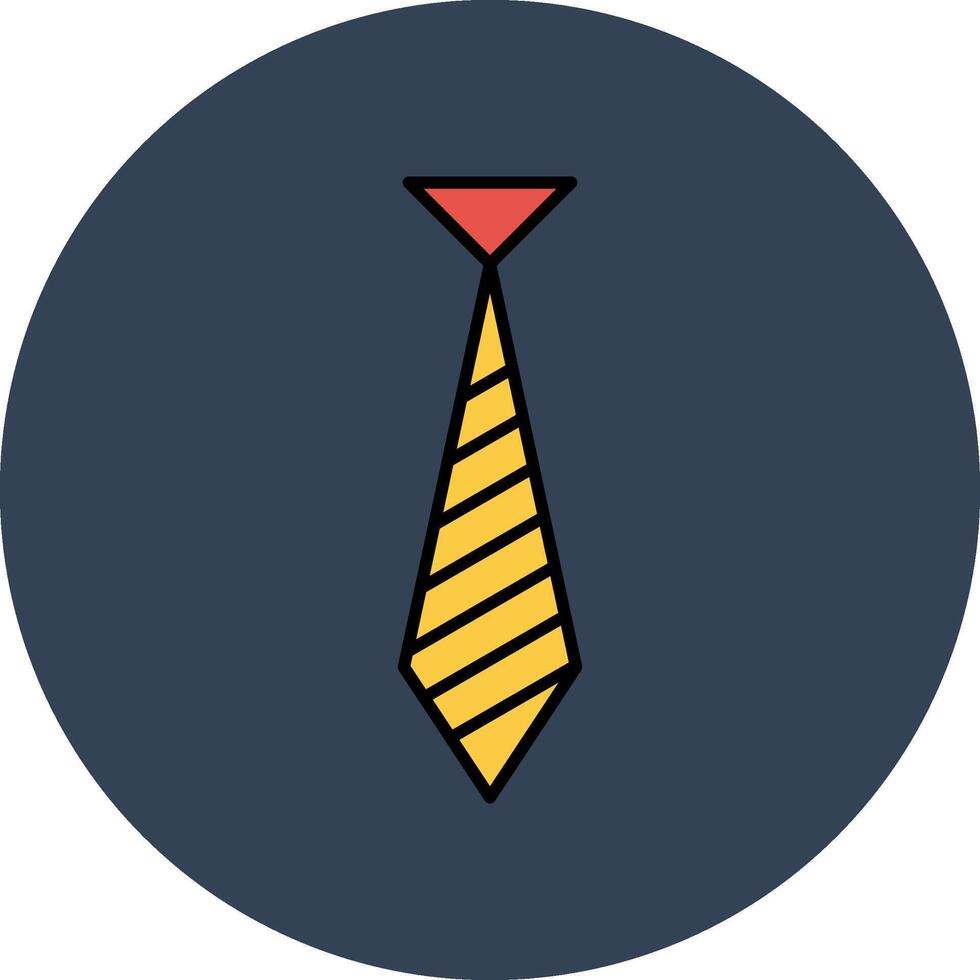 cravatta linea pieno multicolore cerchio icona vettore