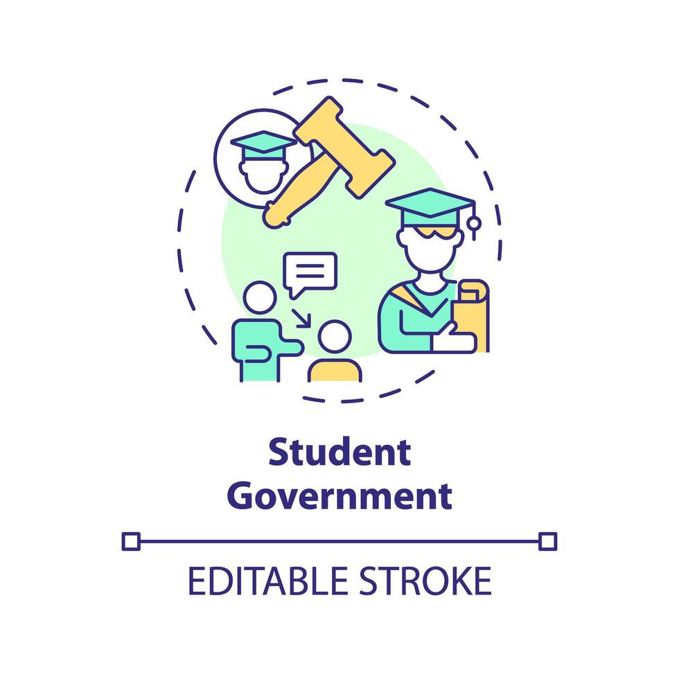 2d modificabile multicolore alunno governo icona, semplice isolato vettore, magro linea illustrazione che rappresentano extracurriculari attività. vettore