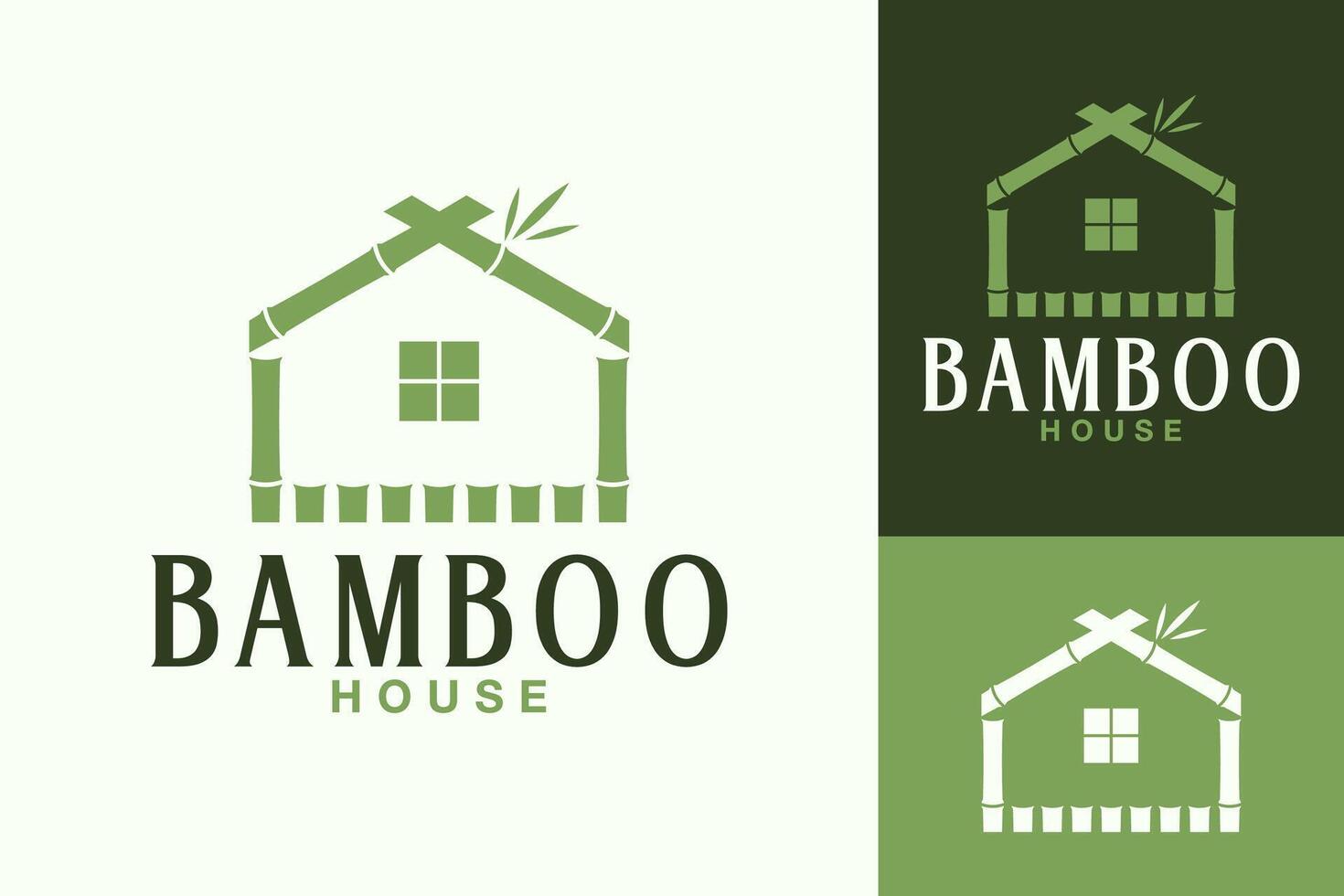 asiatico bambù Casa legna foresta logo design vettore