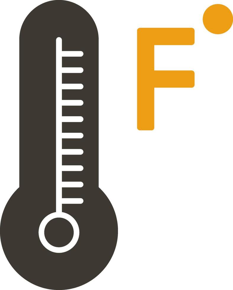 fahrenheit gradi glifo Due colore icona vettore