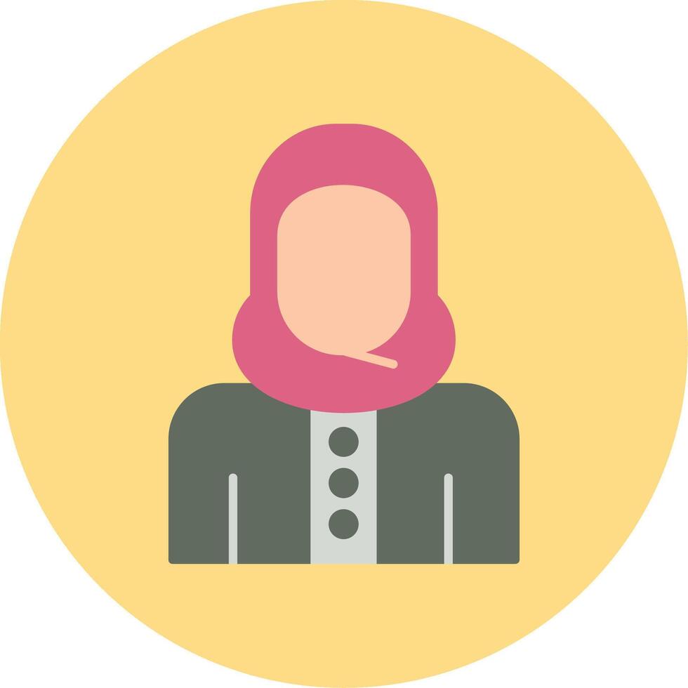 islamico donna piatto cerchio icona vettore