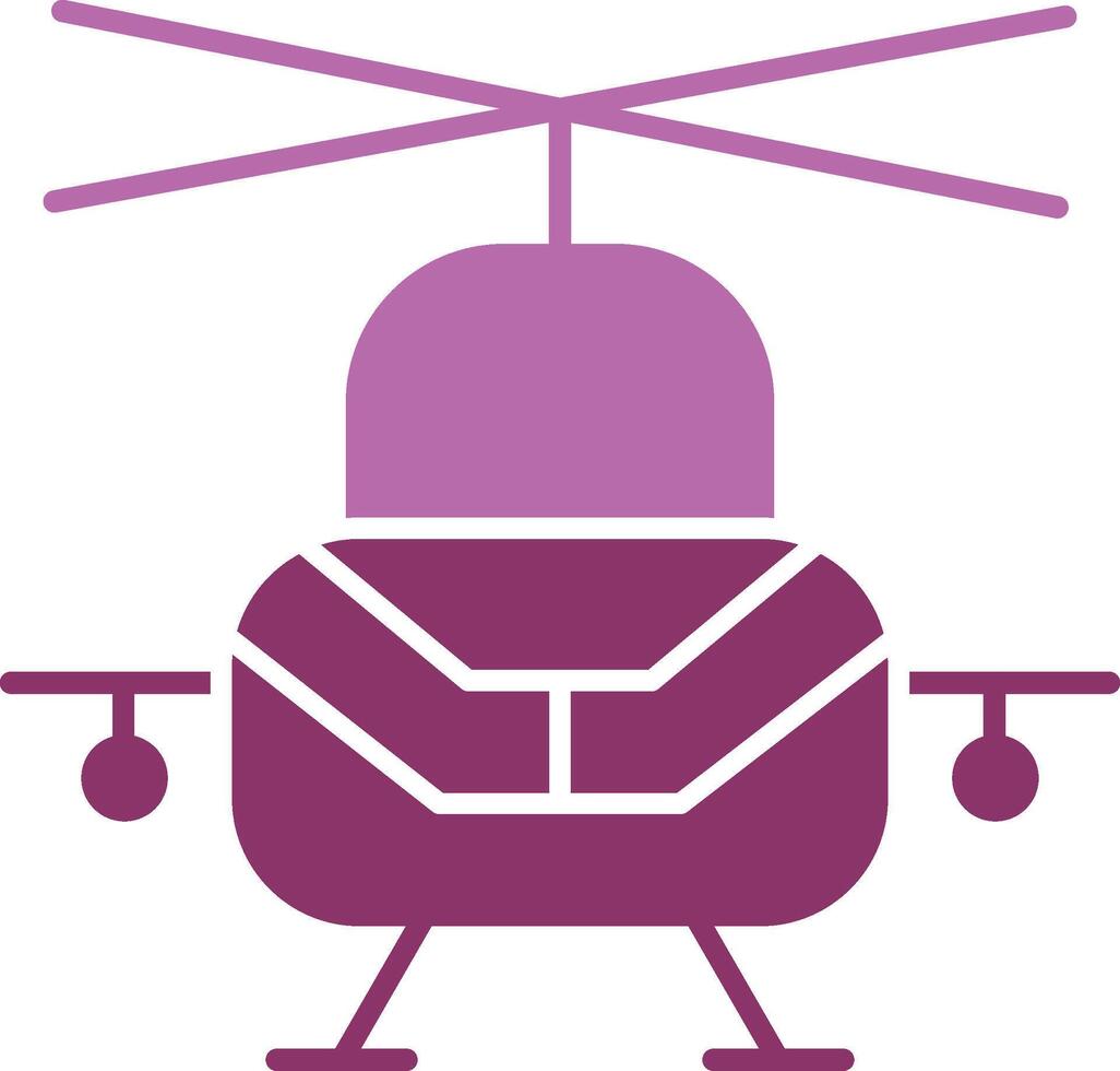 militare elicottero glifo Due colore icona vettore