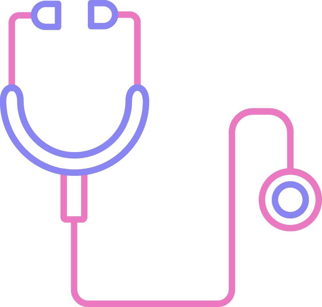 stetoscopio lineare Due colore icona vettore