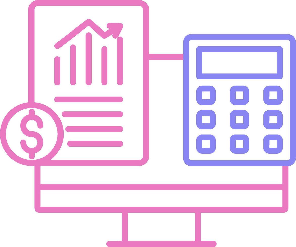 contabile lineare Due colore icona vettore