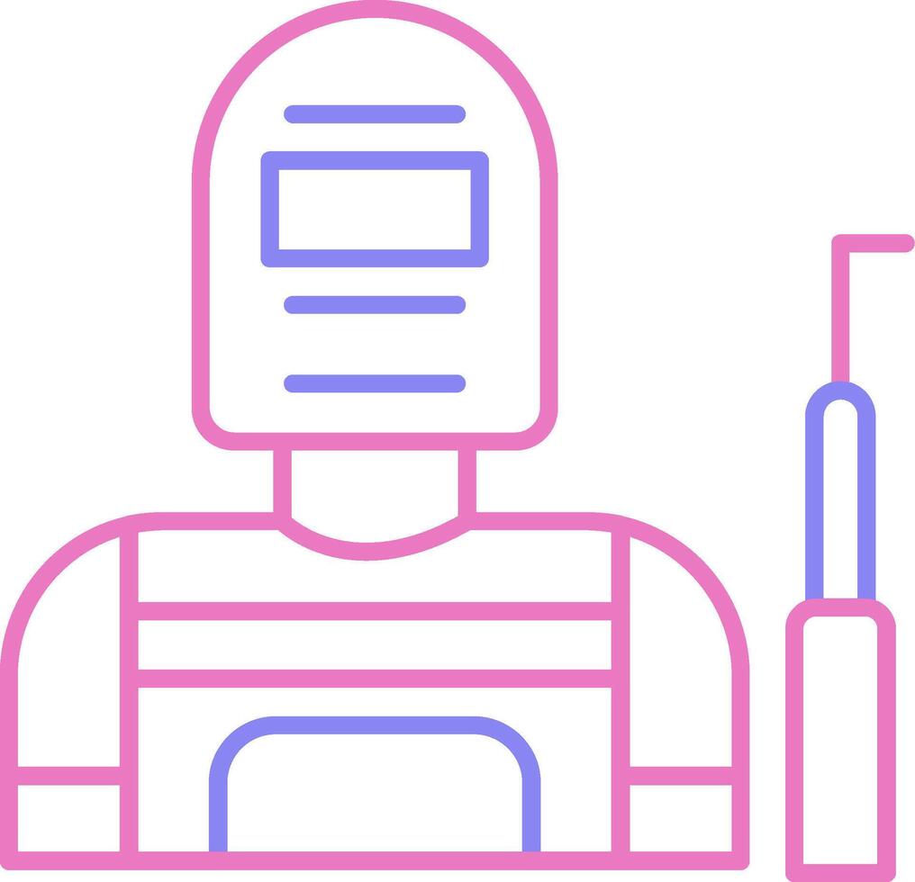 saldatore lineare Due colore icona vettore