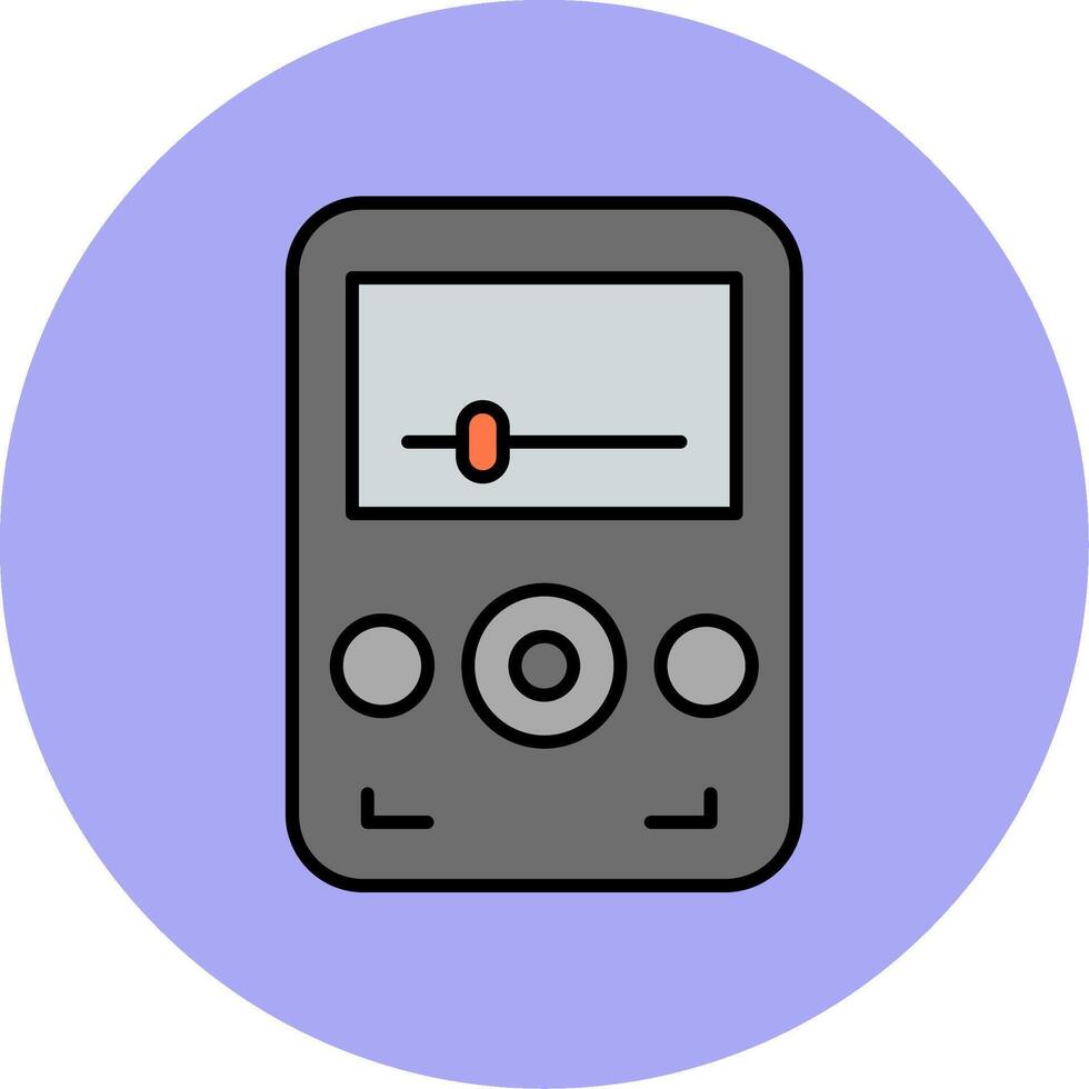 Audio giocatore linea pieno multicolore cerchio icona vettore