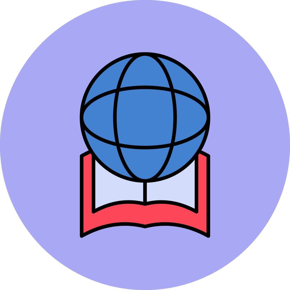 globale formazione scolastica linea pieno multicolore cerchio icona vettore